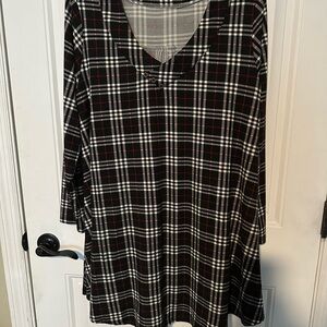 Chic Plaid V-Neck Tunic for Women
